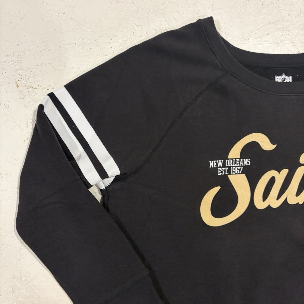 NFL Team New Orleans Saints‎ Crewneck Sweatshirt Womens XL Football Black - Picture 4 of 9